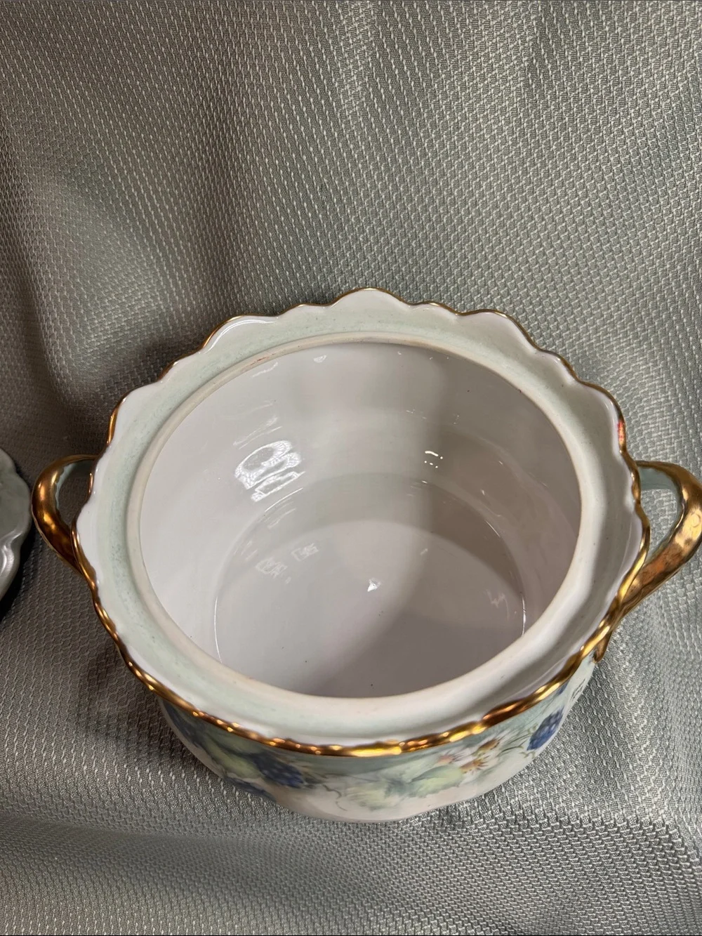 Stunning Vintage Hand Painted Signed “Marla King” Porcelain Covered Dish